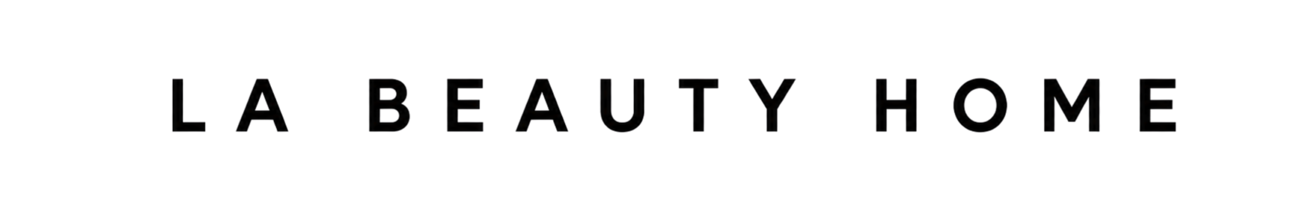 Logo La Beauty Home w czarnym kolorze na białym tle.